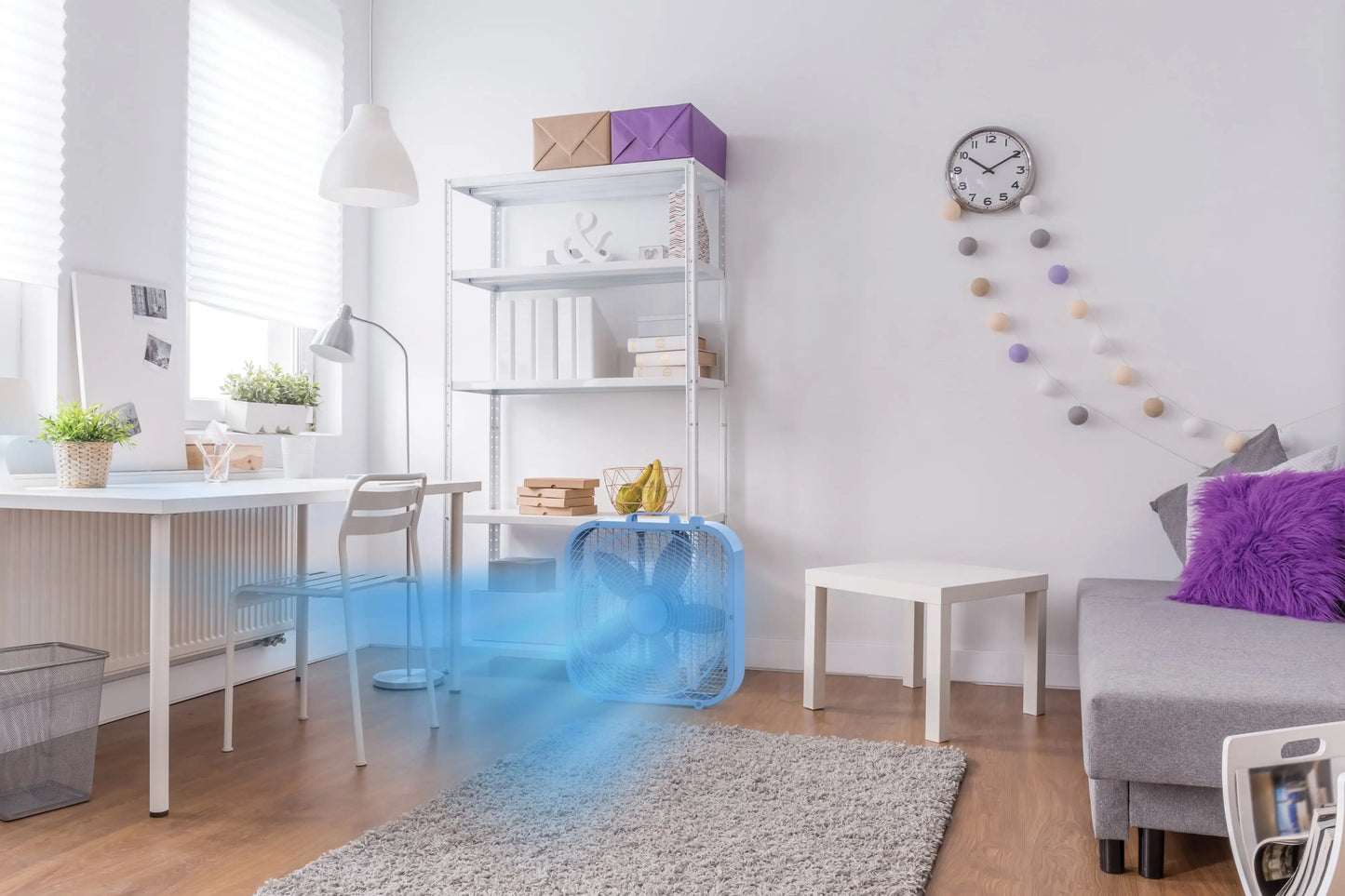 20" Cool Colors 3-Speed Box Fan with Weather-Resistant Motor