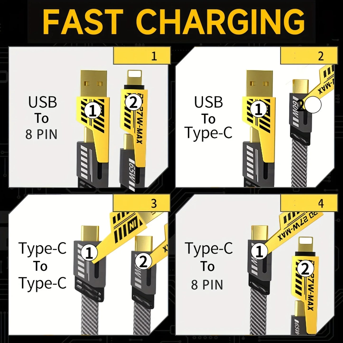 4 in 1 Charging Cable Type C USB