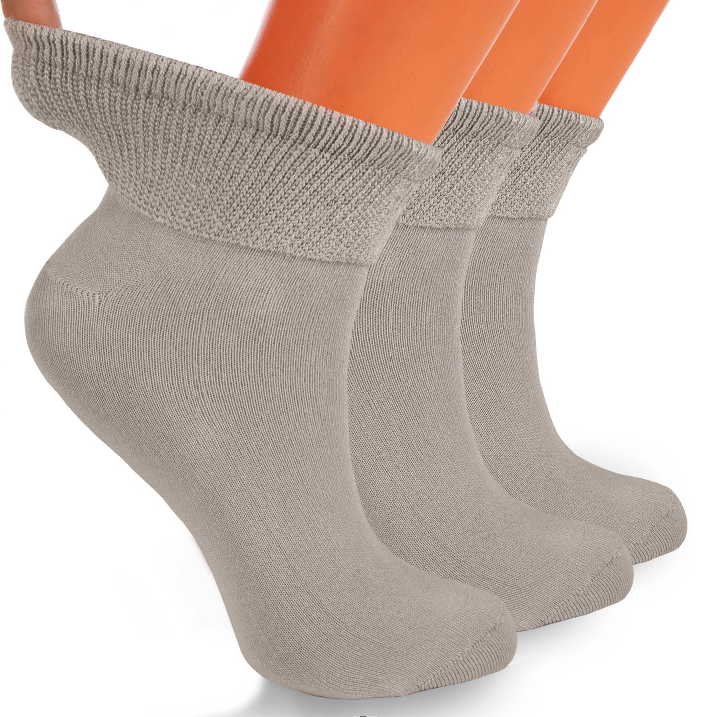 Unisex Cotton Diabetic Ankle Socks 3 Pairs