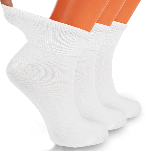 Unisex Cotton Diabetic Ankle Socks 3 Pairs