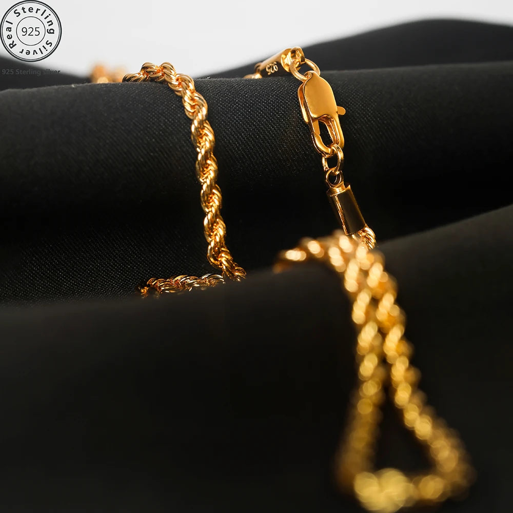 18K Gold plated 2.8MM Twisted Rope Necklace