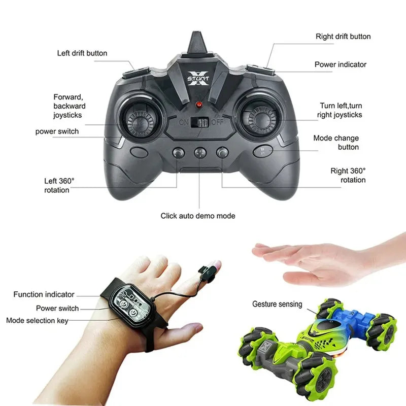 4WD RC Stunt Car 2.4G Radio with  Gesture Sensor Rotation Electronic Toys Gifts