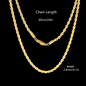 18K Gold plated 2.8MM Twisted Rope Necklace