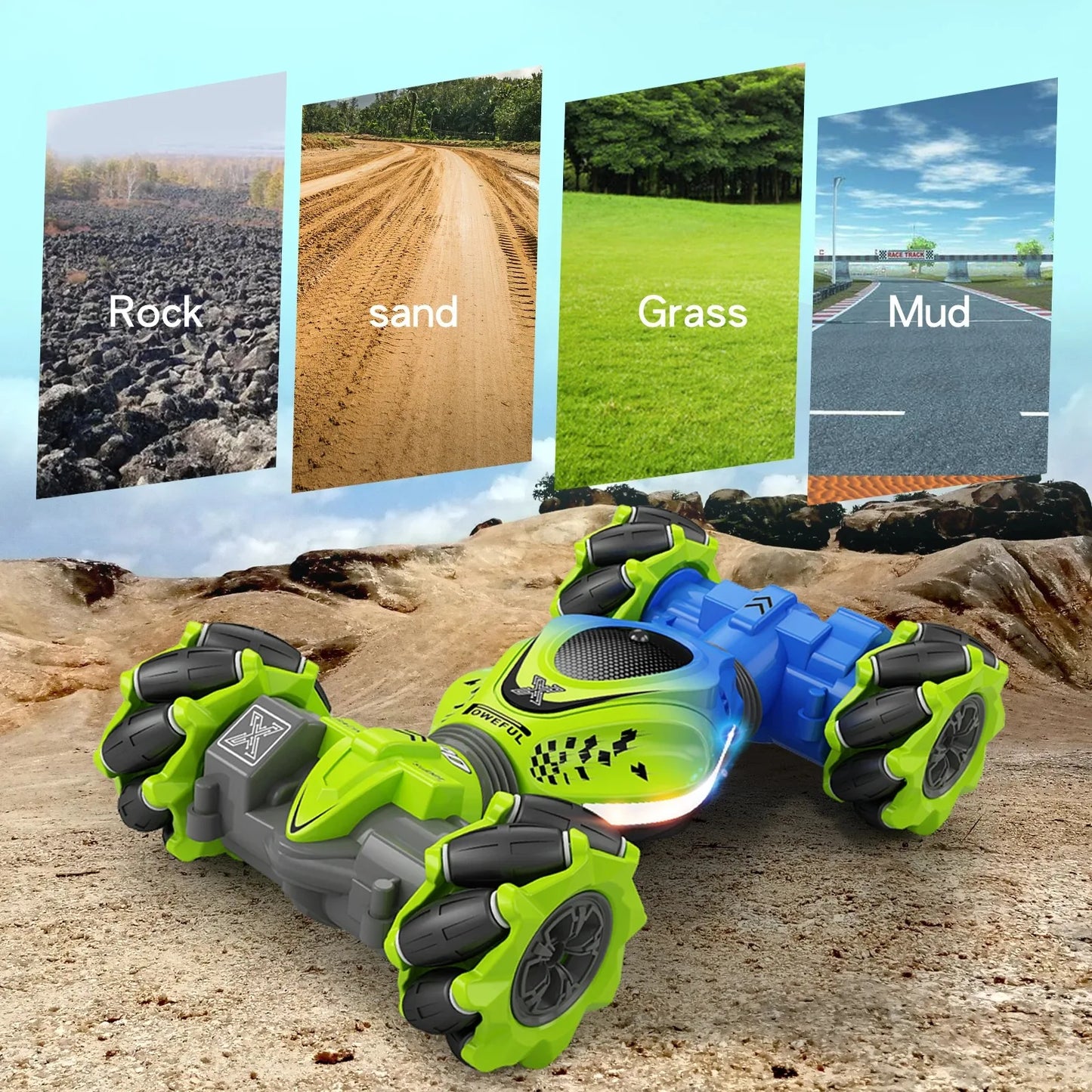 4WD RC Stunt Car 2.4G Radio with  Gesture Sensor Rotation Electronic Toys Gifts